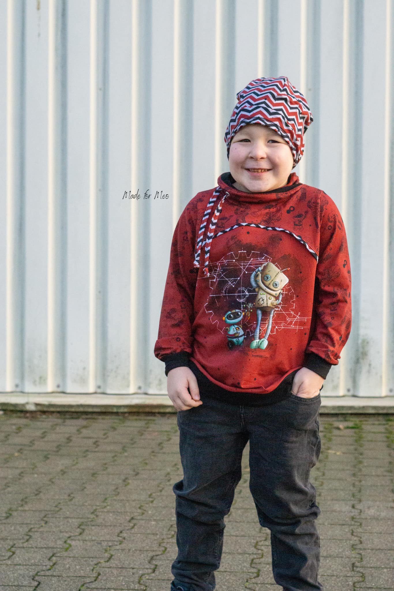 0,5m Bio-Jersey &quot;BEEP beep&quot; Chevron rot 