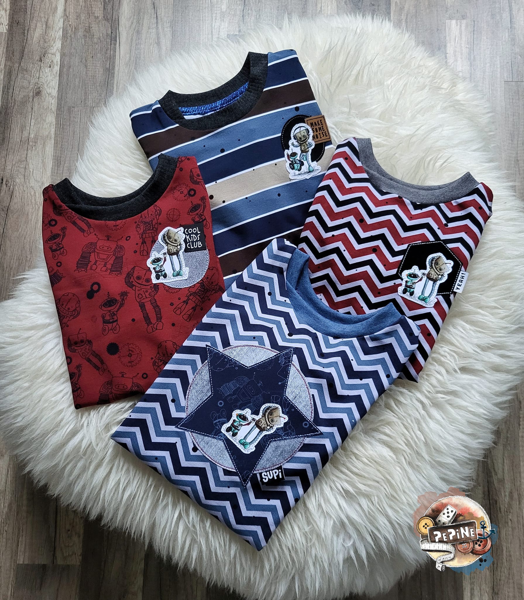 0,5m Bio-Jersey &quot;BEEP beep&quot; Chevron rot 