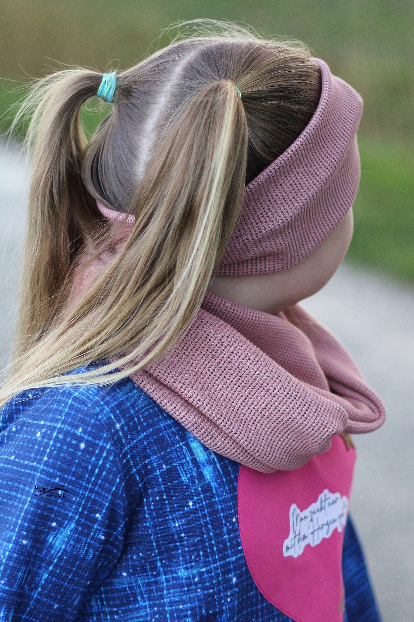 0,5m Waffelstrick rosé 1434