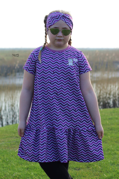 0,5m Bio-Jersey &quot;BEEP beep&quot; Chevron lila 