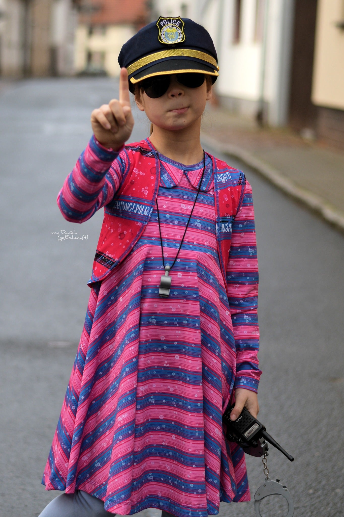 0,5m Bio-Jersey Charlie &quot;Polizei&quot; Kombi pink 