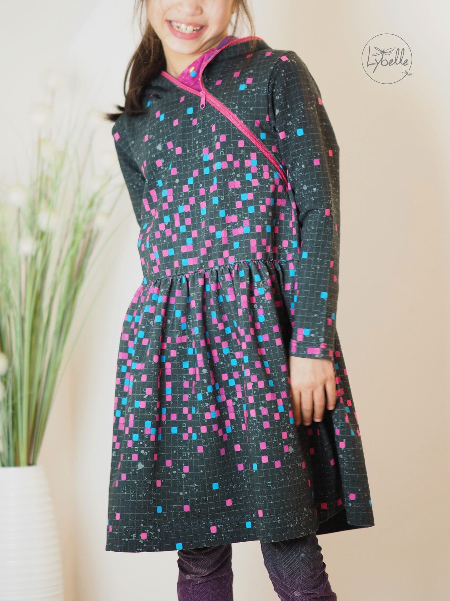 0,5m Bio-Sommersweat Game on Kombi neonpink-blau