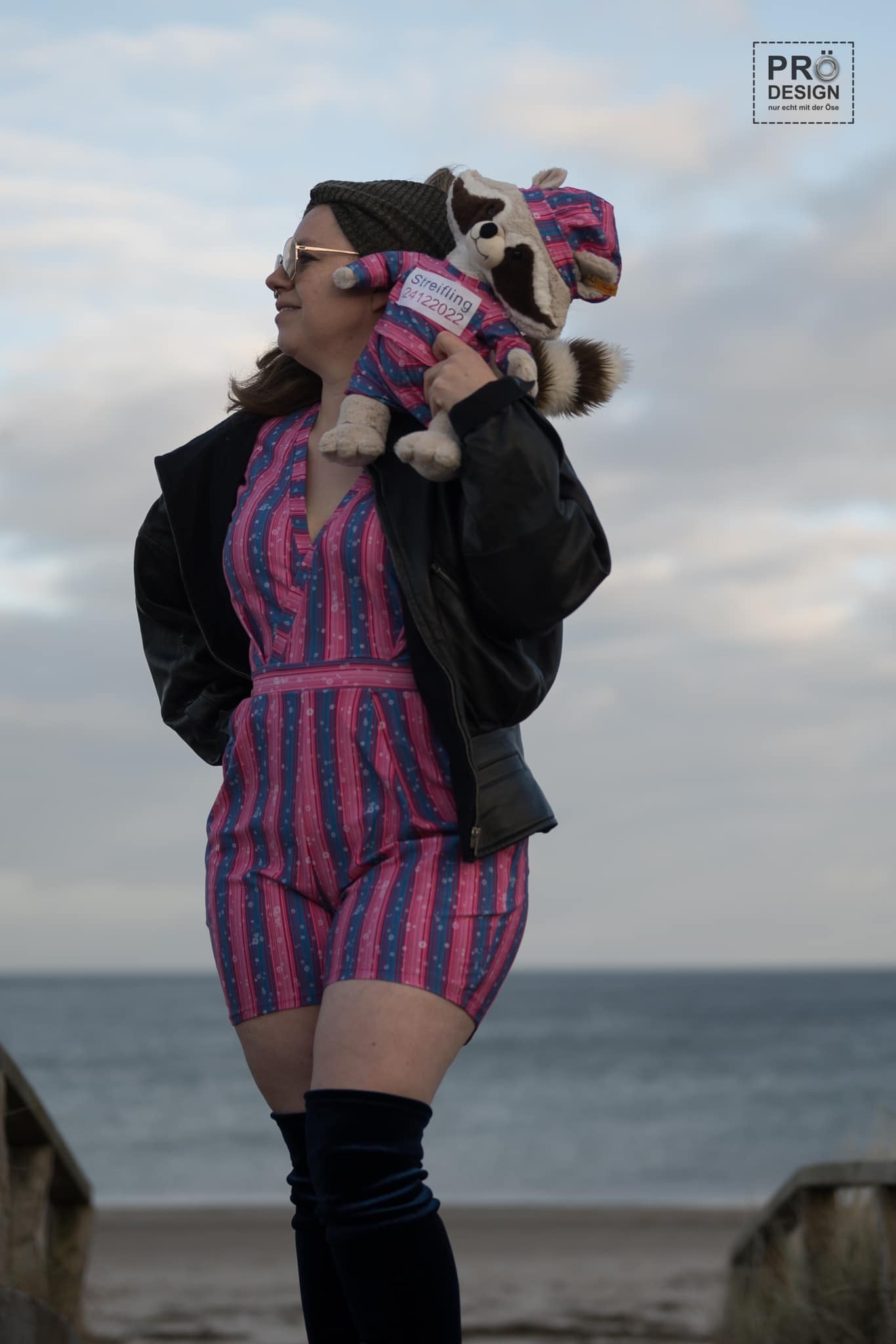 0,5m Bio-Jersey Charlie &quot;Polizei&quot; Kombi pink 