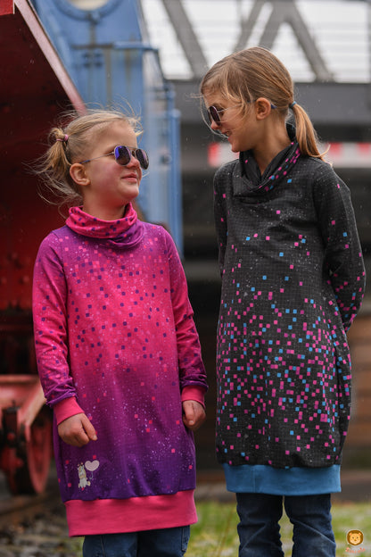 0,5m Bio-Sommersweat Game on Kombi neonpink-blau