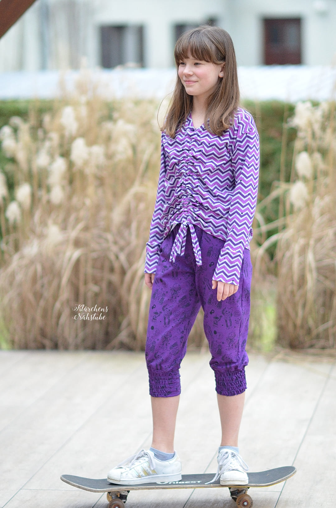 0,5m Bio-Jersey &quot;BEEP beep&quot; Chevron lila 