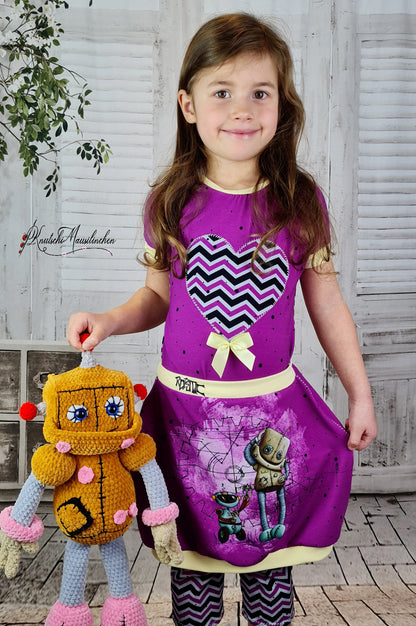 0,5m Bio-Jersey &quot;BEEP beep&quot; Chevron pink 