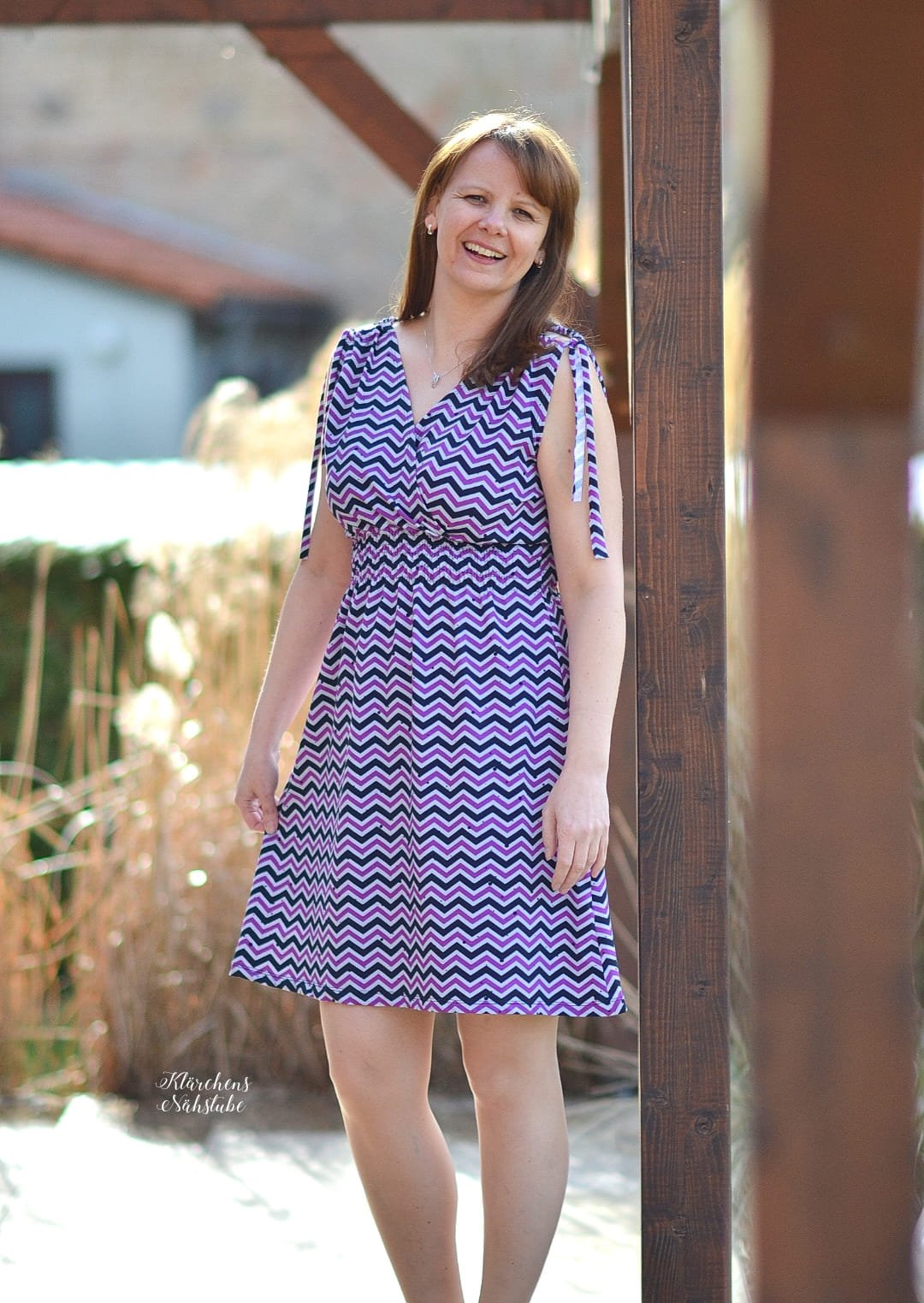 0,5m Bio-Jersey &quot;BEEP beep&quot; Chevron pink 