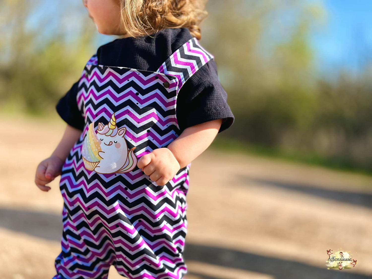 0,5m Bio-Jersey &quot;BEEP beep&quot; Chevron pink 