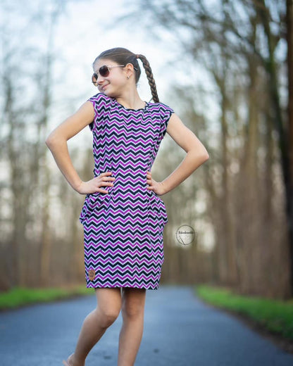 0,5m Bio-Jersey &quot;BEEP beep&quot; Chevron pink 