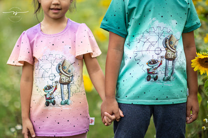 Bio-Jersey &quot;BEEP beep&quot; Verlauf gelblila 