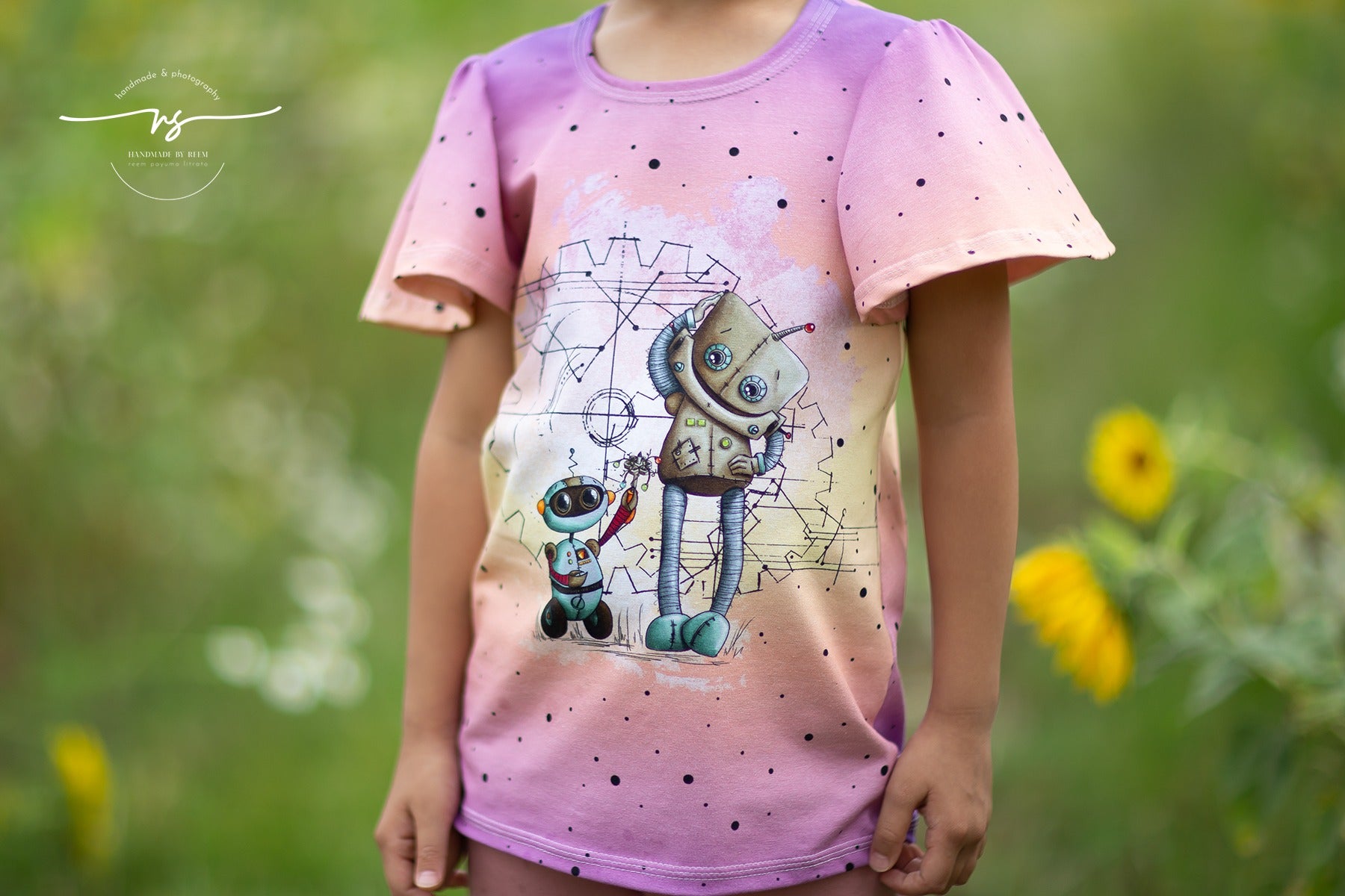 Bio-Jersey &quot;BEEP beep&quot; Verlauf gelblila 