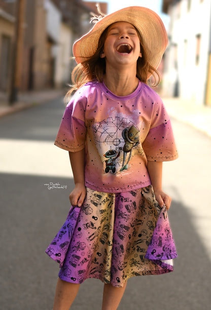 Bio-Jersey &quot;BEEP beep&quot; Verlauf gelblila 