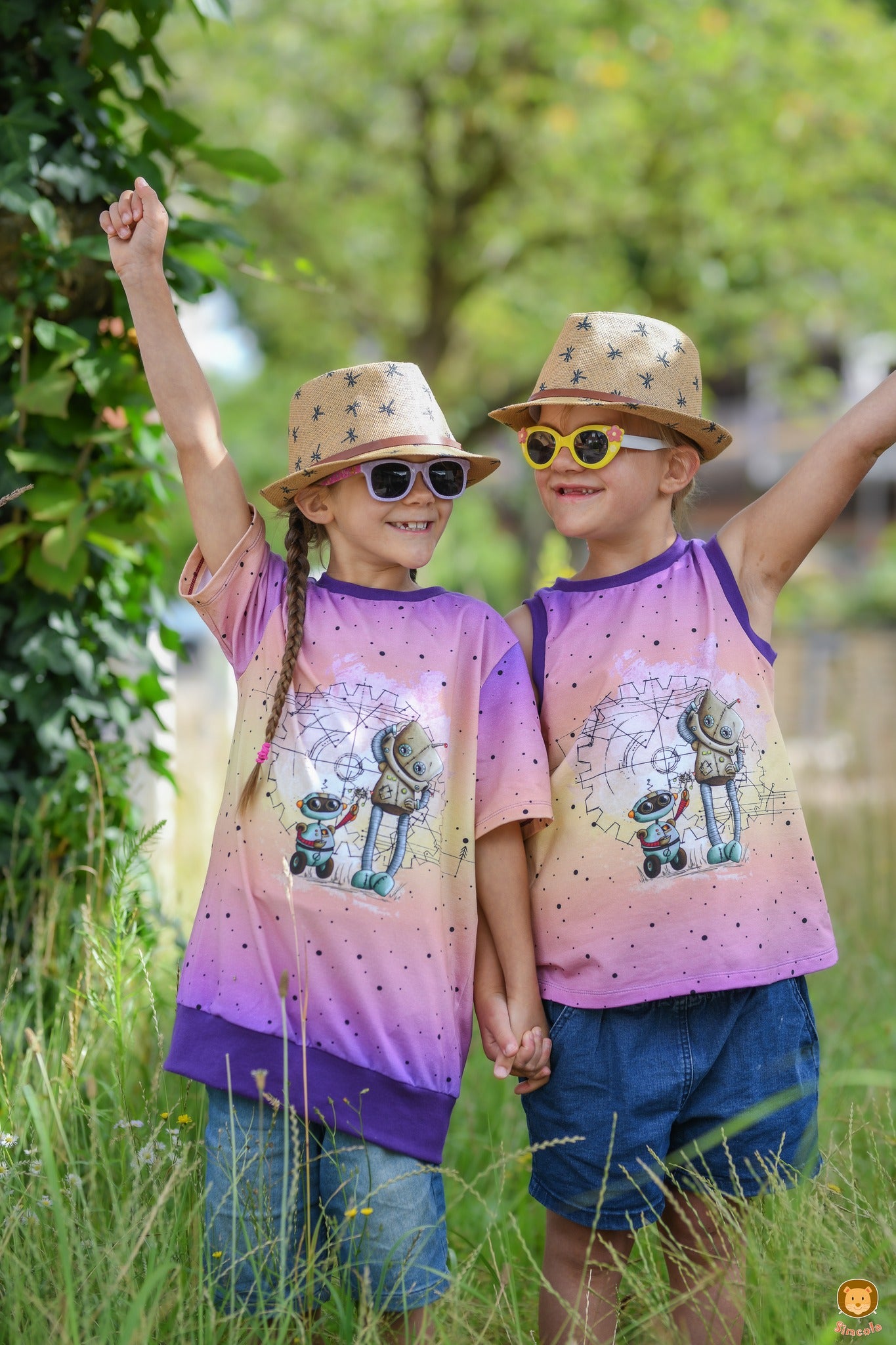 Bio-Jersey &quot;BEEP beep&quot; Verlauf gelblila 