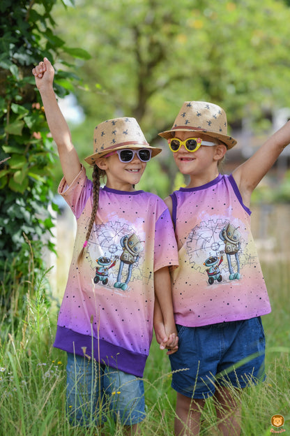 Bio-Jersey &quot;BEEP beep&quot; Verlauf gelblila 