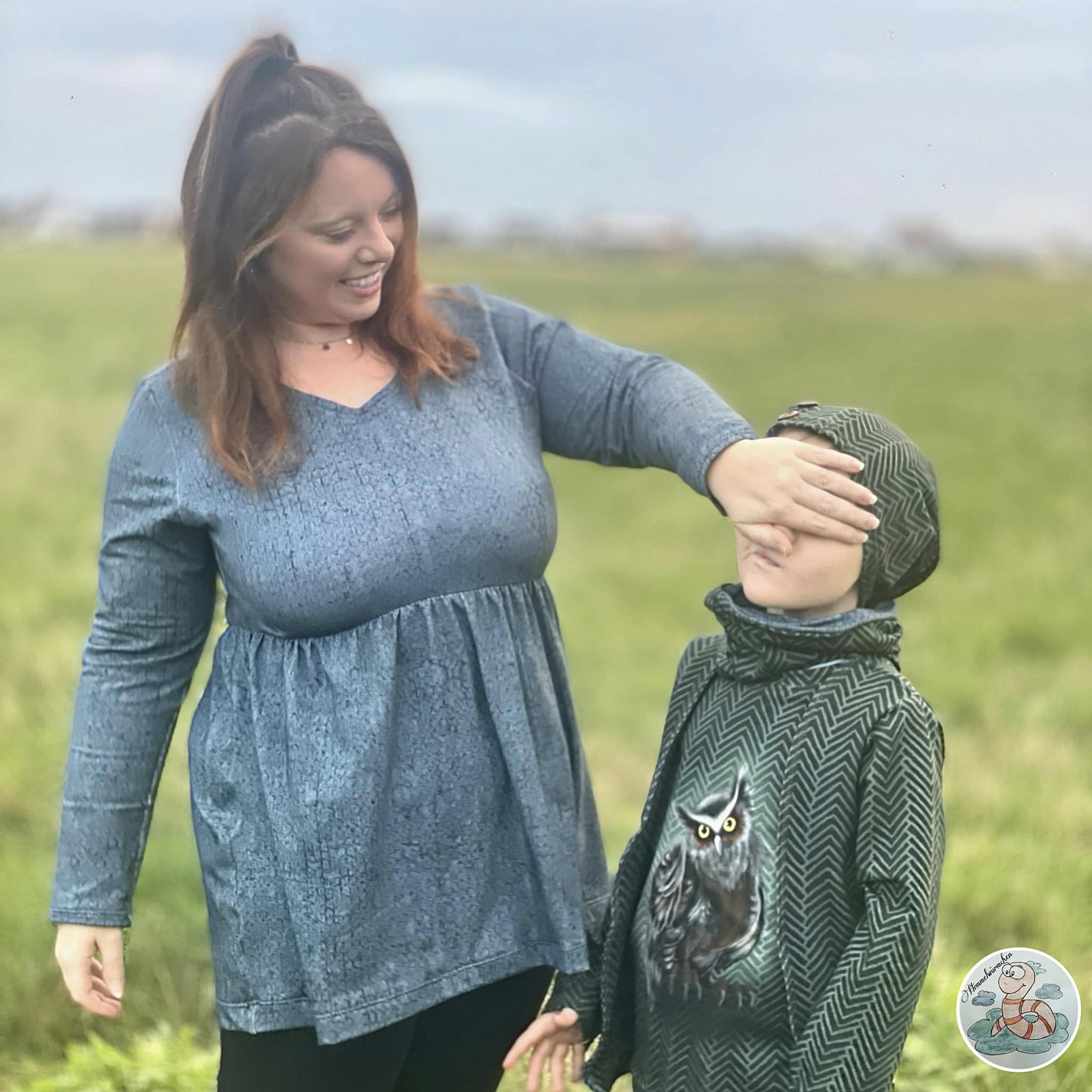 Bio-Sommersweat Owl at Night greygreen 