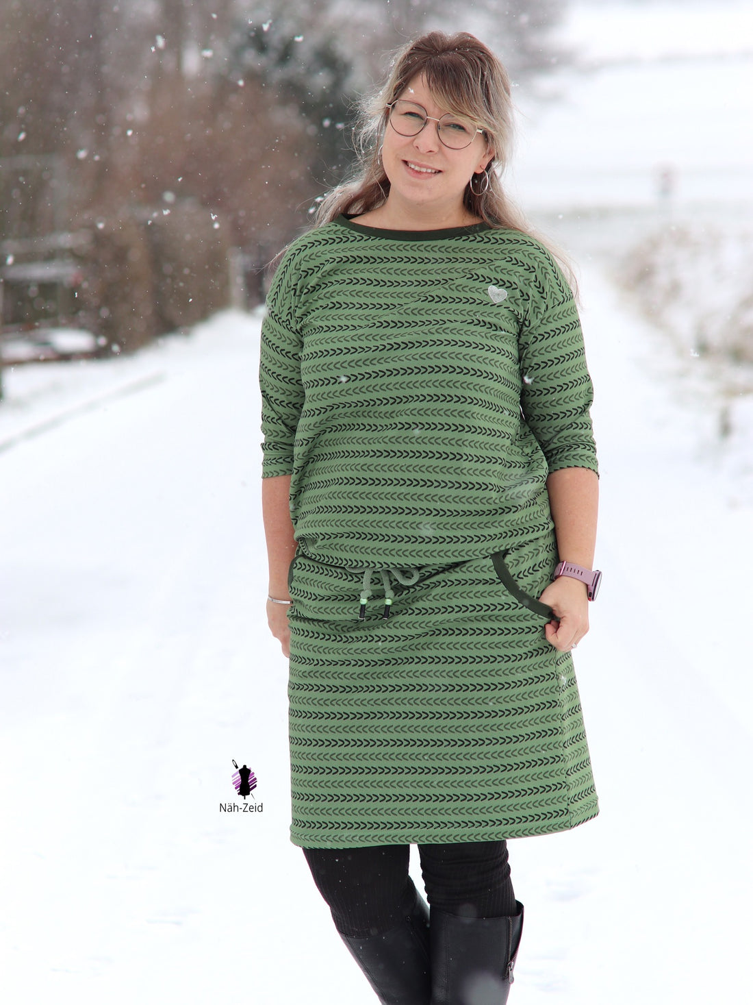 0,5m Bio-Jersey Känguru olive Kombi 