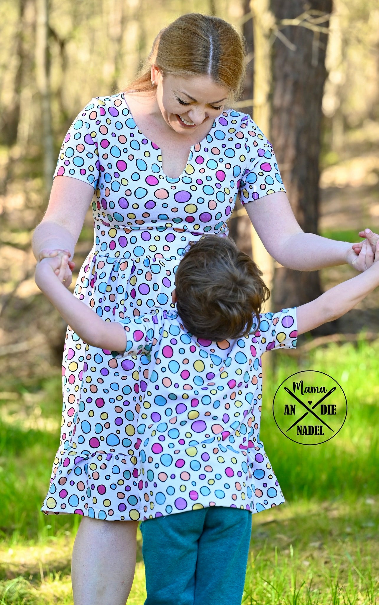 0,5m Bio-Sommersweat Unicorn Dreams Kombi Kreise hell