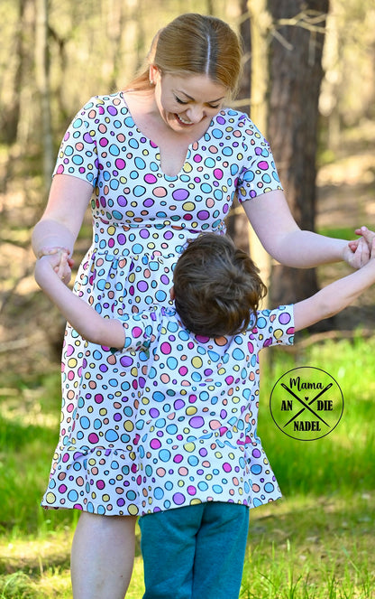 0,5m Bio-Sommersweat Unicorn Dreams Kombi Kreise hell