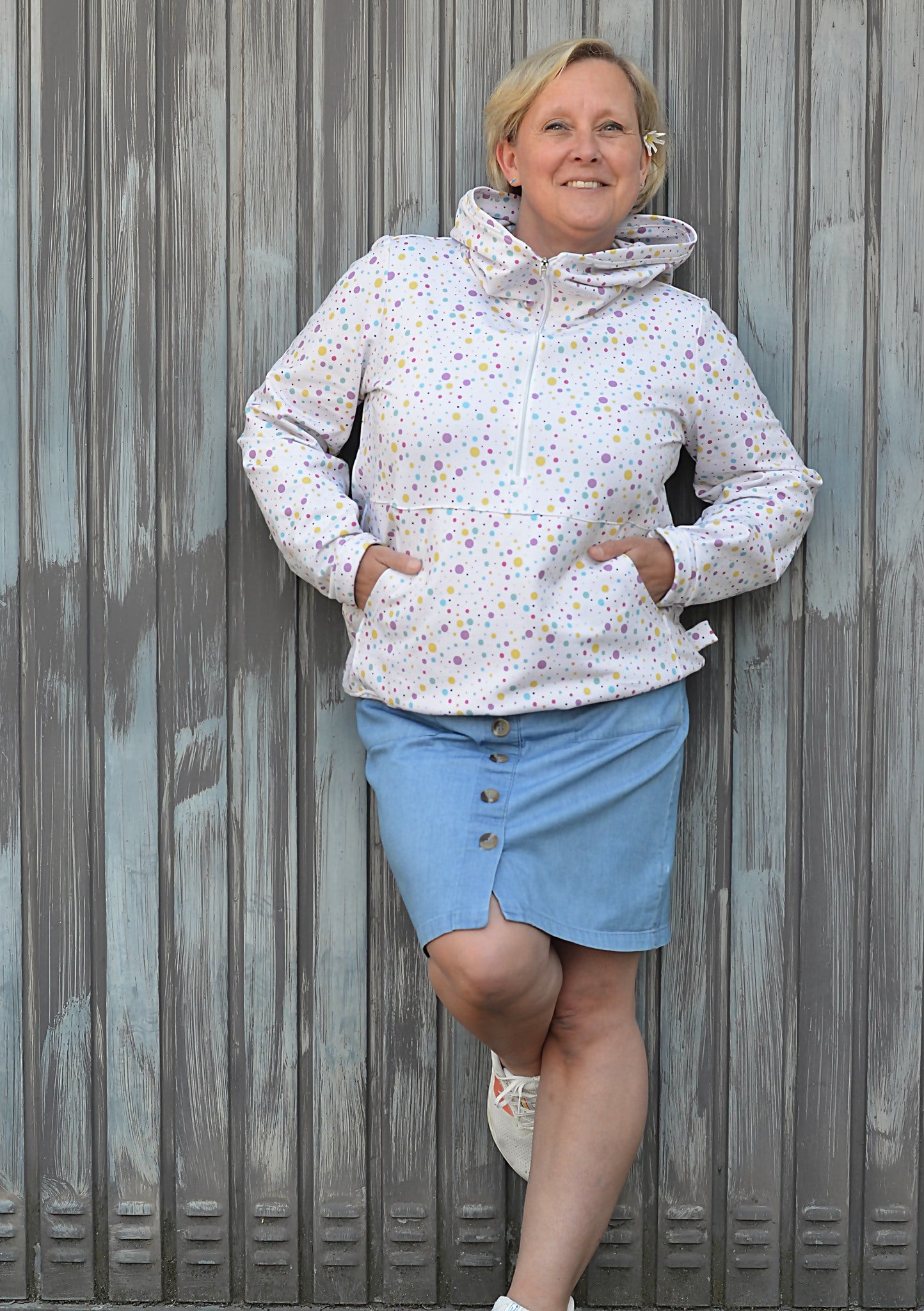 0,5m Bio-Sommersweat Unicorn Dreams Kombi Punkte hell