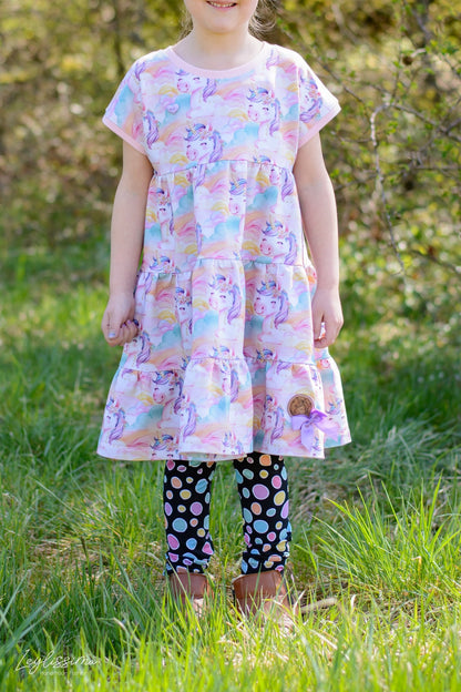 0,5m Bio-Sommersweat Unicorn Dreams Kombi Kreise dunkel