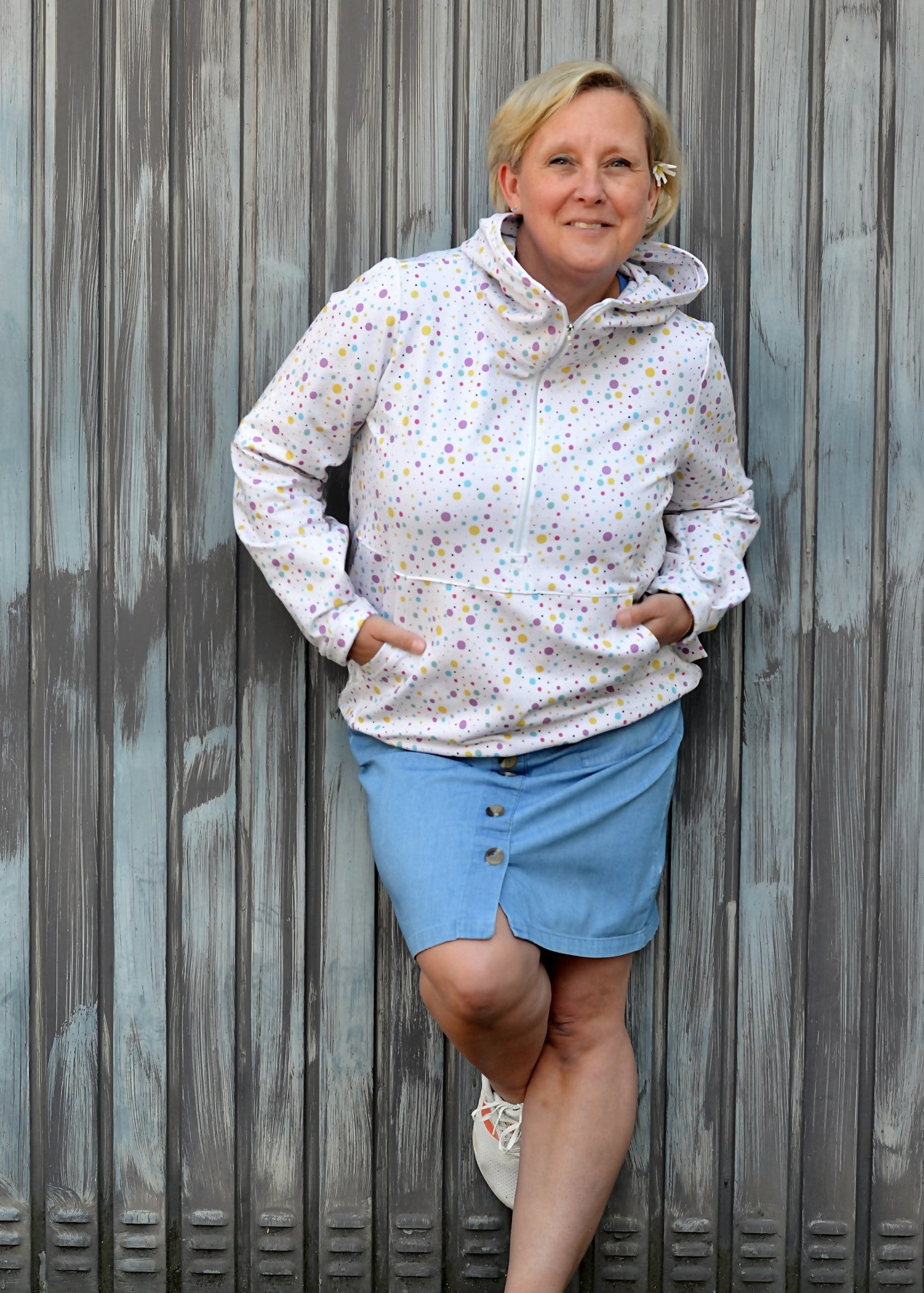 0,5m Bio-Sommersweat Unicorn Dreams Kombi Punkte hell