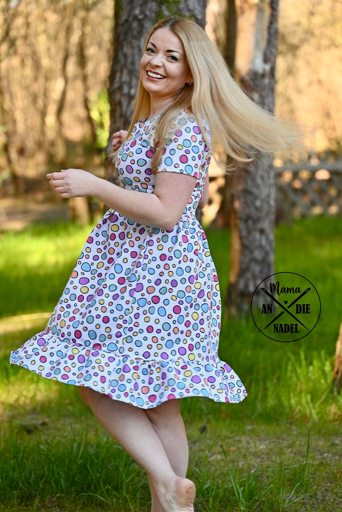 0,5m Bio-Sommersweat Unicorn Dreams Kombi Kreise hell