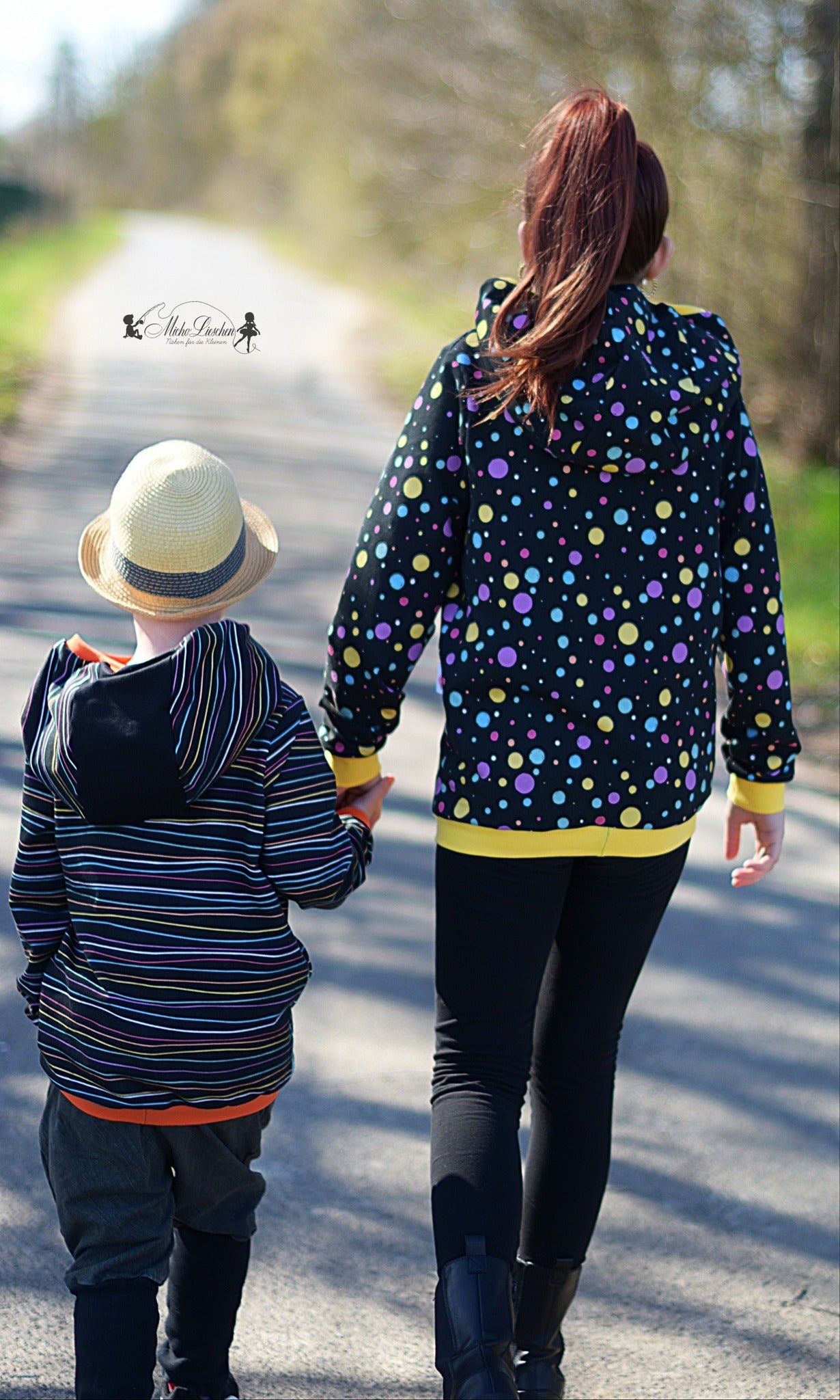 0,5m Bio-Sommersweat Unicorn Dreams Kombi Punkte dunkel