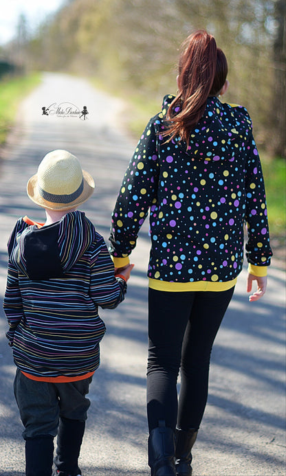 0,5m Bio-Sommersweat Unicorn Dreams Kombi Punkte dunkel