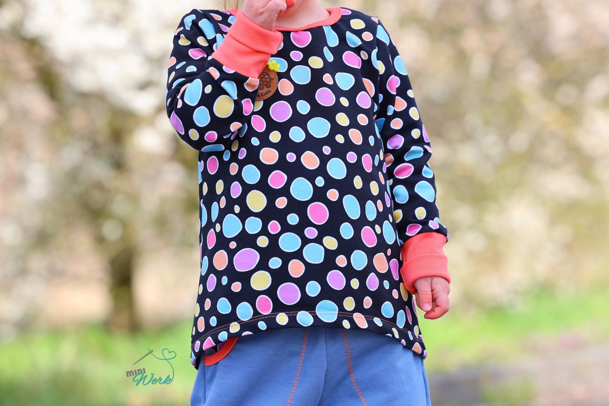 0,5m Bio-Sommersweat Unicorn Dreams Kombi Kreise dunkel