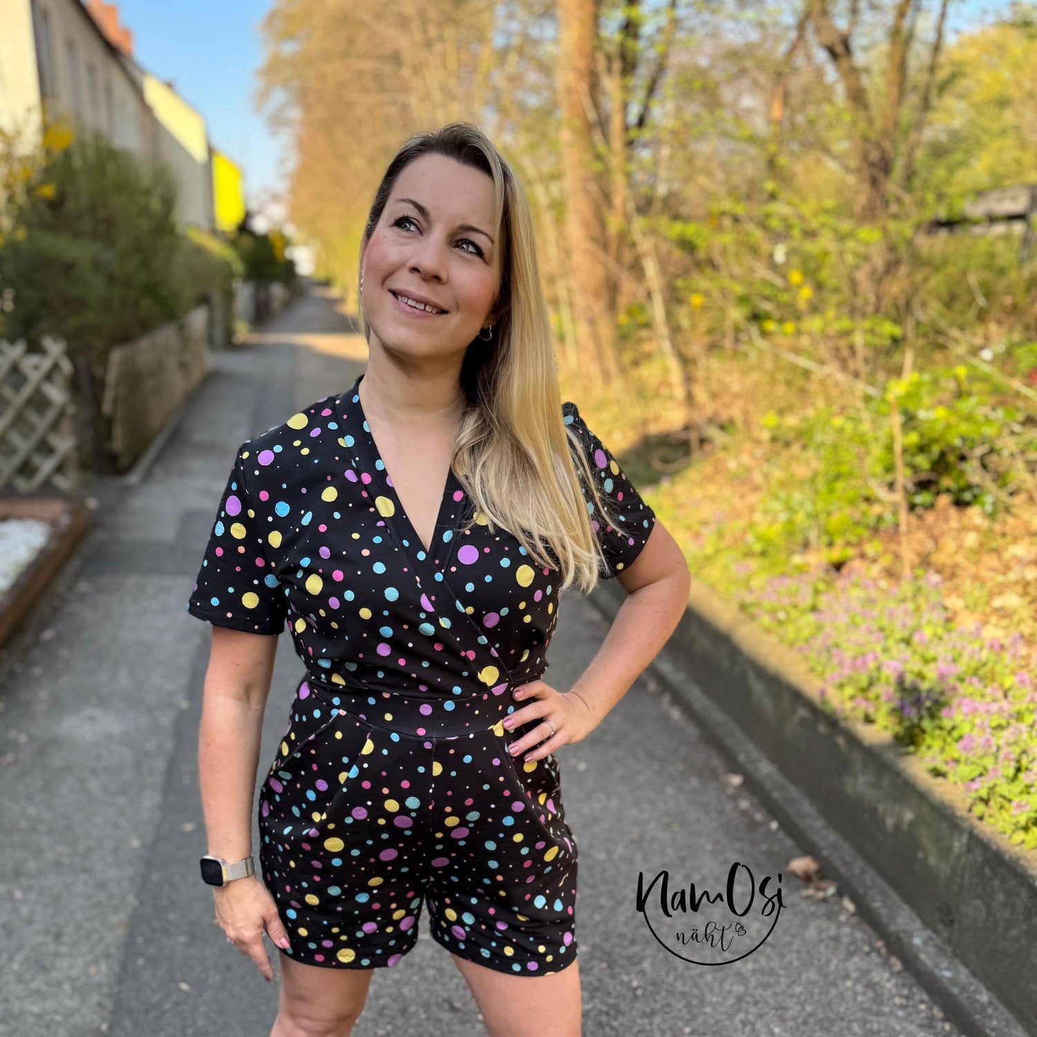 0,5m Bio-Sommersweat Unicorn Dreams Kombi Punkte dunkel