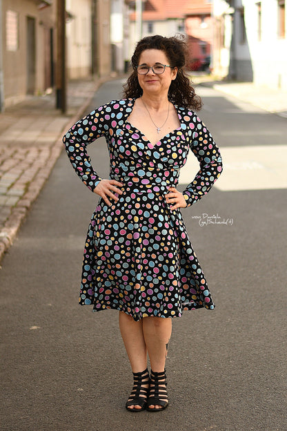 0,5m Bio-Sommersweat Unicorn Dreams Kombi Kreise dunkel