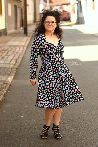 0,5m Bio-Sommersweat Unicorn Dreams Kombi Kreise dunkel