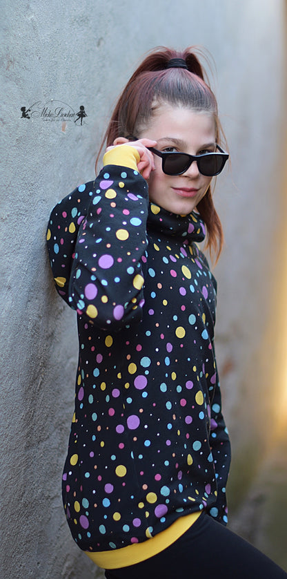 0,5m Bio-Sommersweat Unicorn Dreams Kombi Punkte dunkel