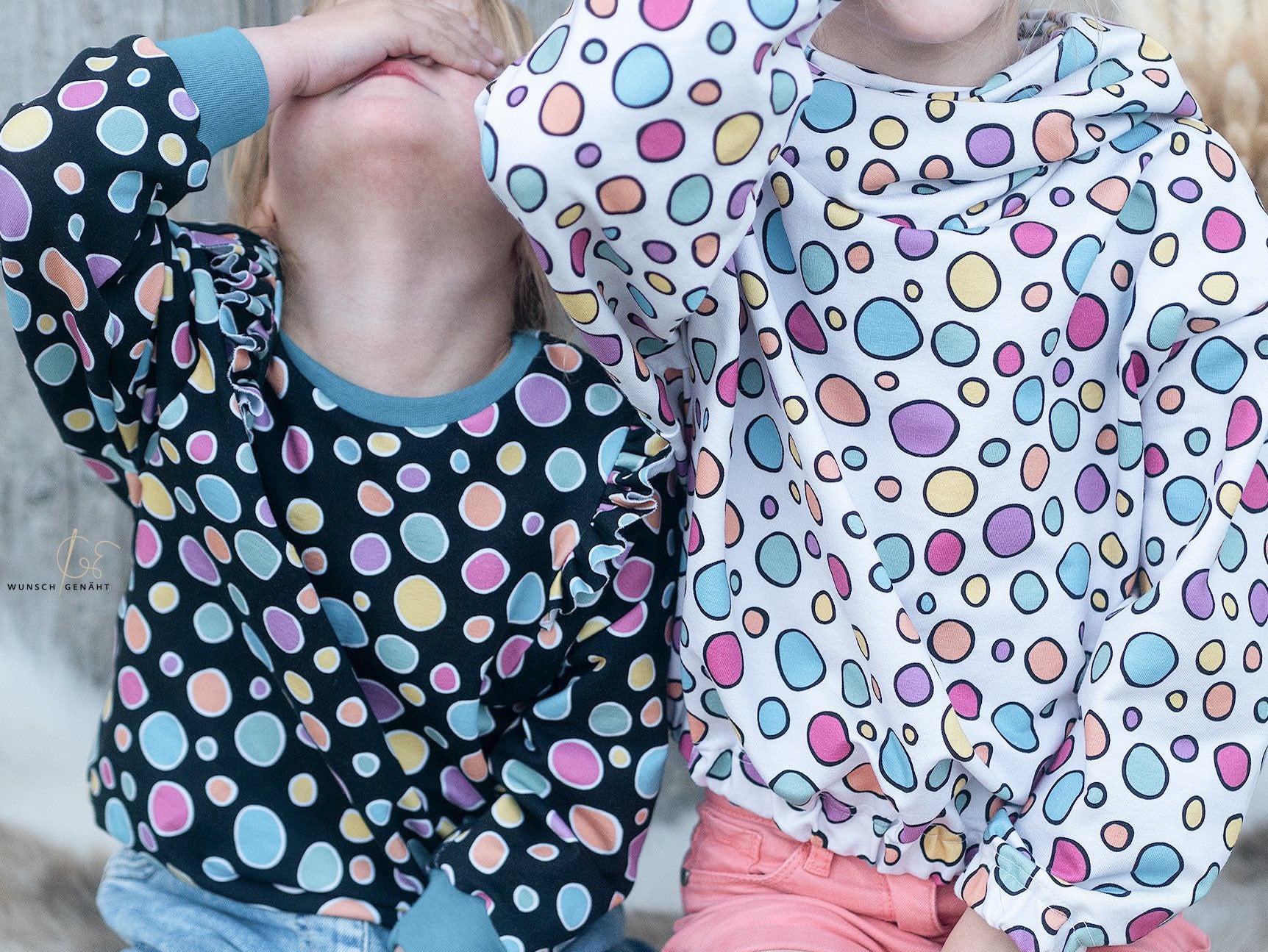 0,5m Bio-Sommersweat Unicorn Dreams Kombi Kreise dunkel