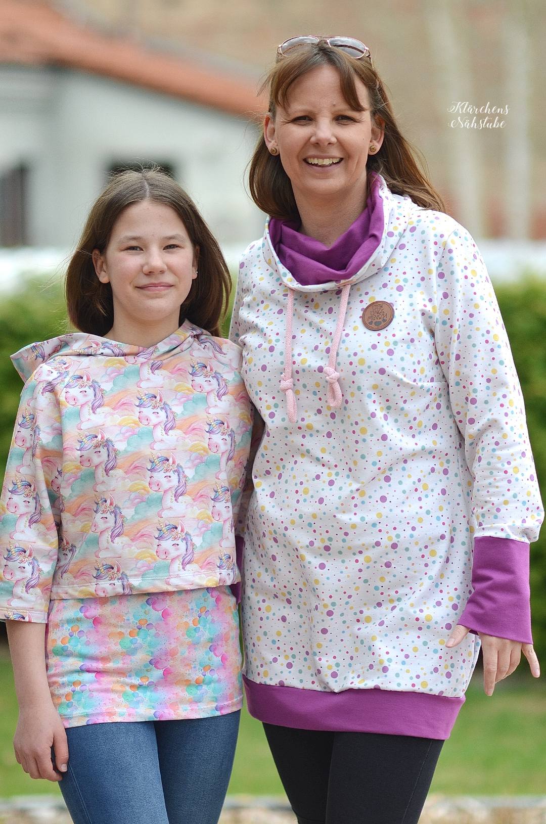 0,5m Bio-Sommersweat Unicorn Dreams Kombi Punkte hell