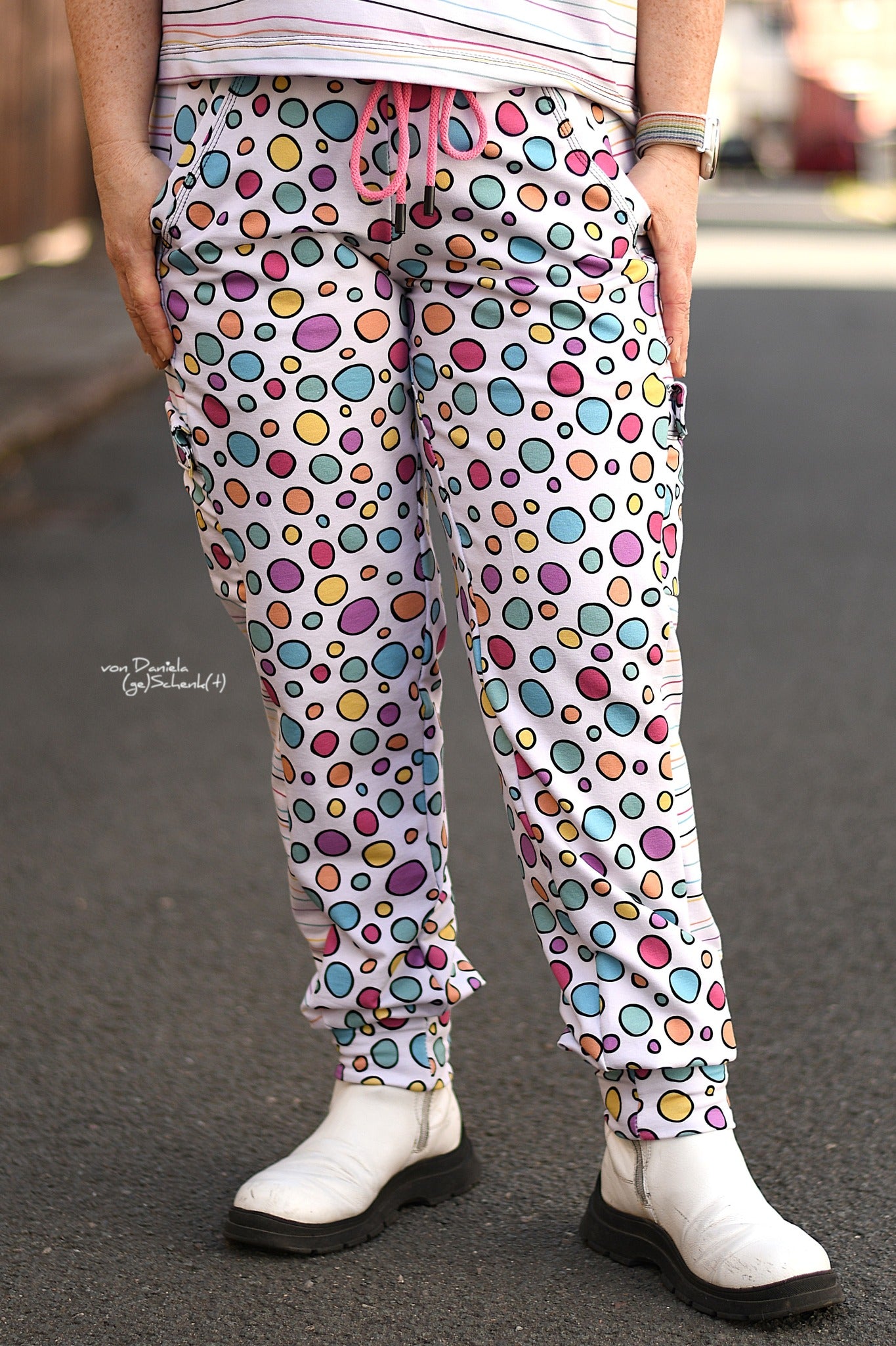 0,5m Bio-Sommersweat Unicorn Dreams Kombi Kreise hell