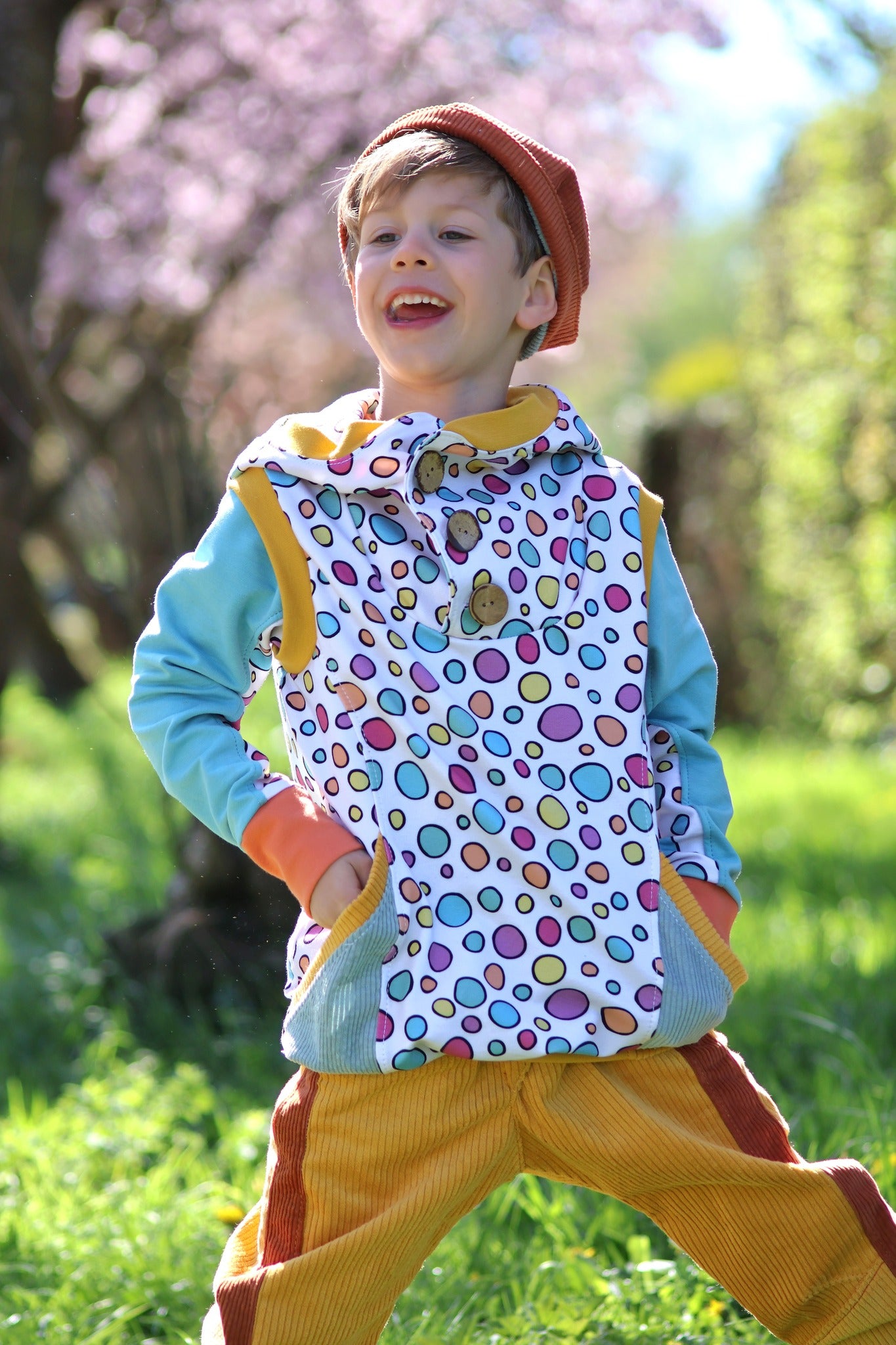 0,5m Bio-Sommersweat Unicorn Dreams Kombi Kreise hell