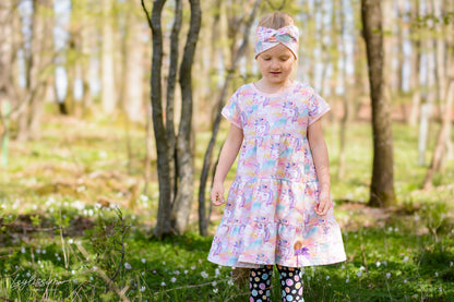 0,5m Bio-Sommersweat Unicorn Dreams Kombi Kreise dunkel