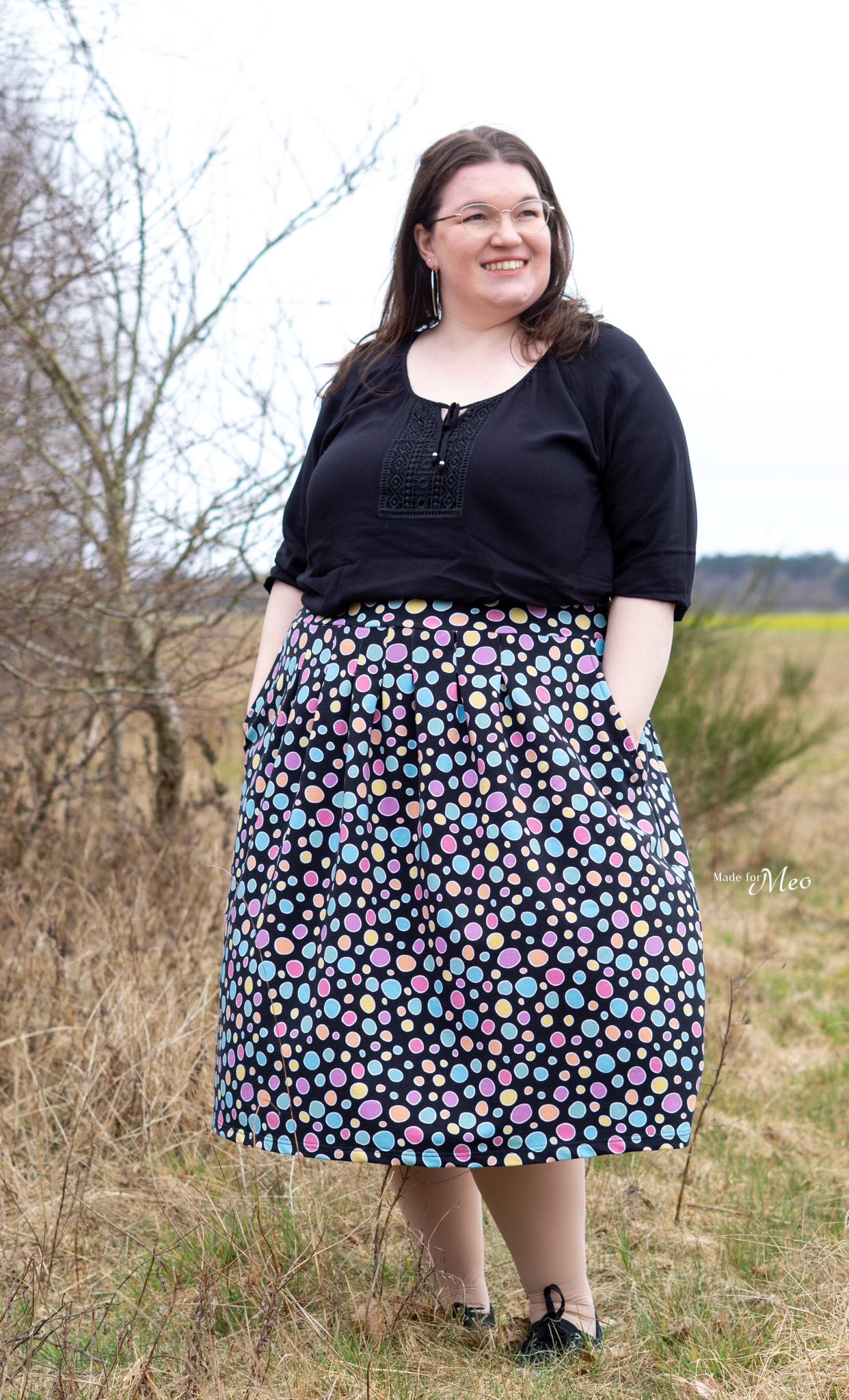 0,5m Bio-Sommersweat Unicorn Dreams Kombi Kreise dunkel