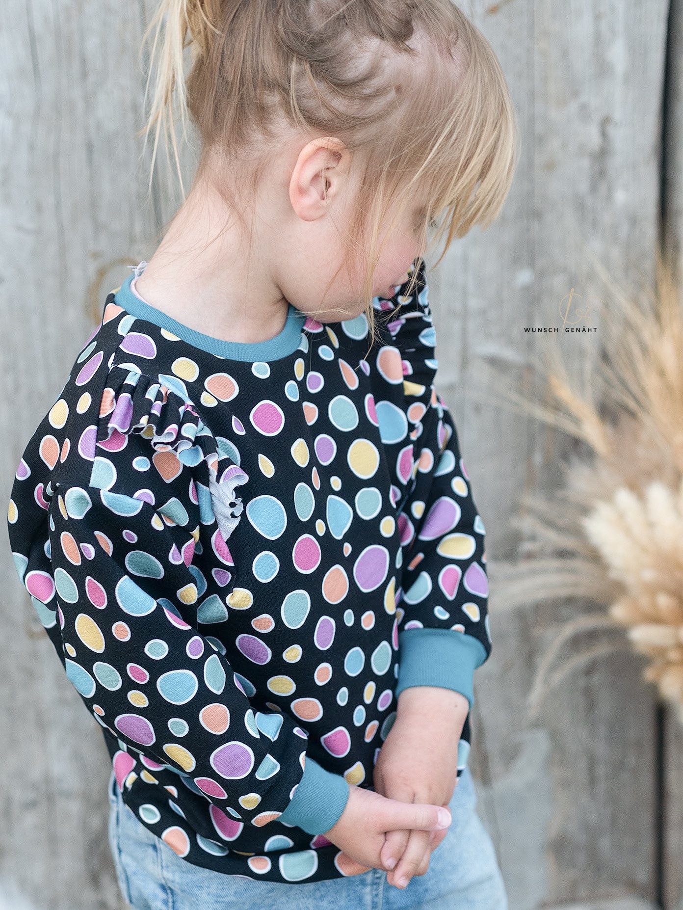 0,5m Bio-Sommersweat Unicorn Dreams Kombi Kreise dunkel