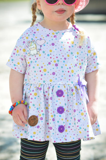 0,5m Bio-Sommersweat Unicorn Dreams Kombi Punkte hell