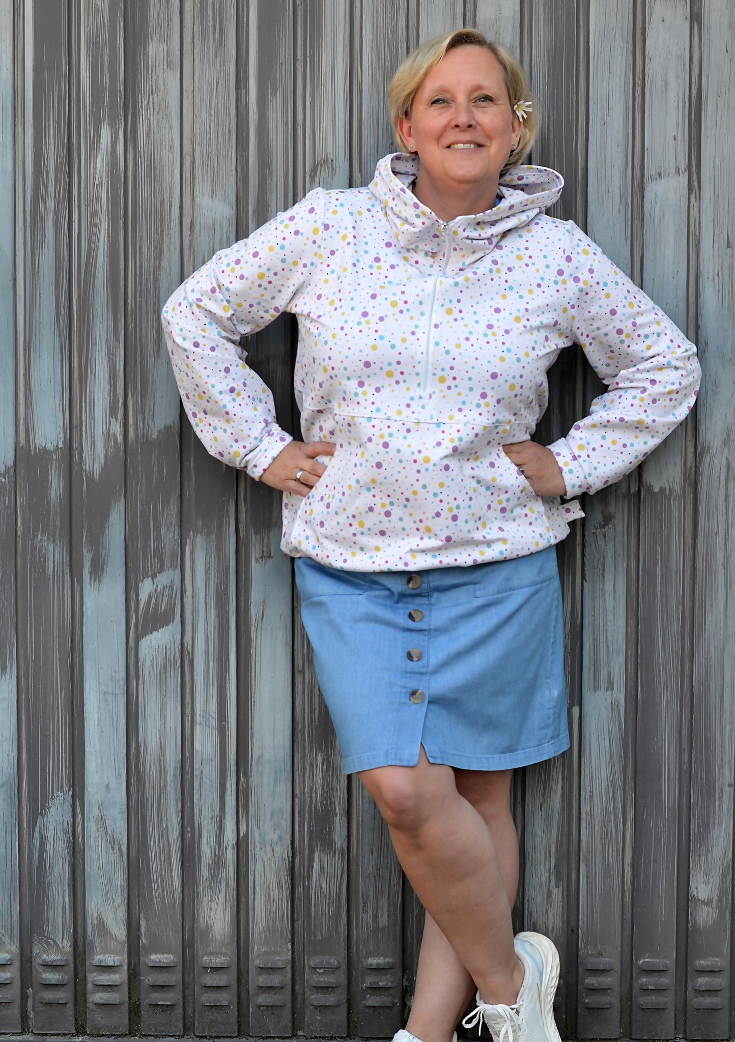 0,5m Bio-Sommersweat Unicorn Dreams Kombi Punkte hell