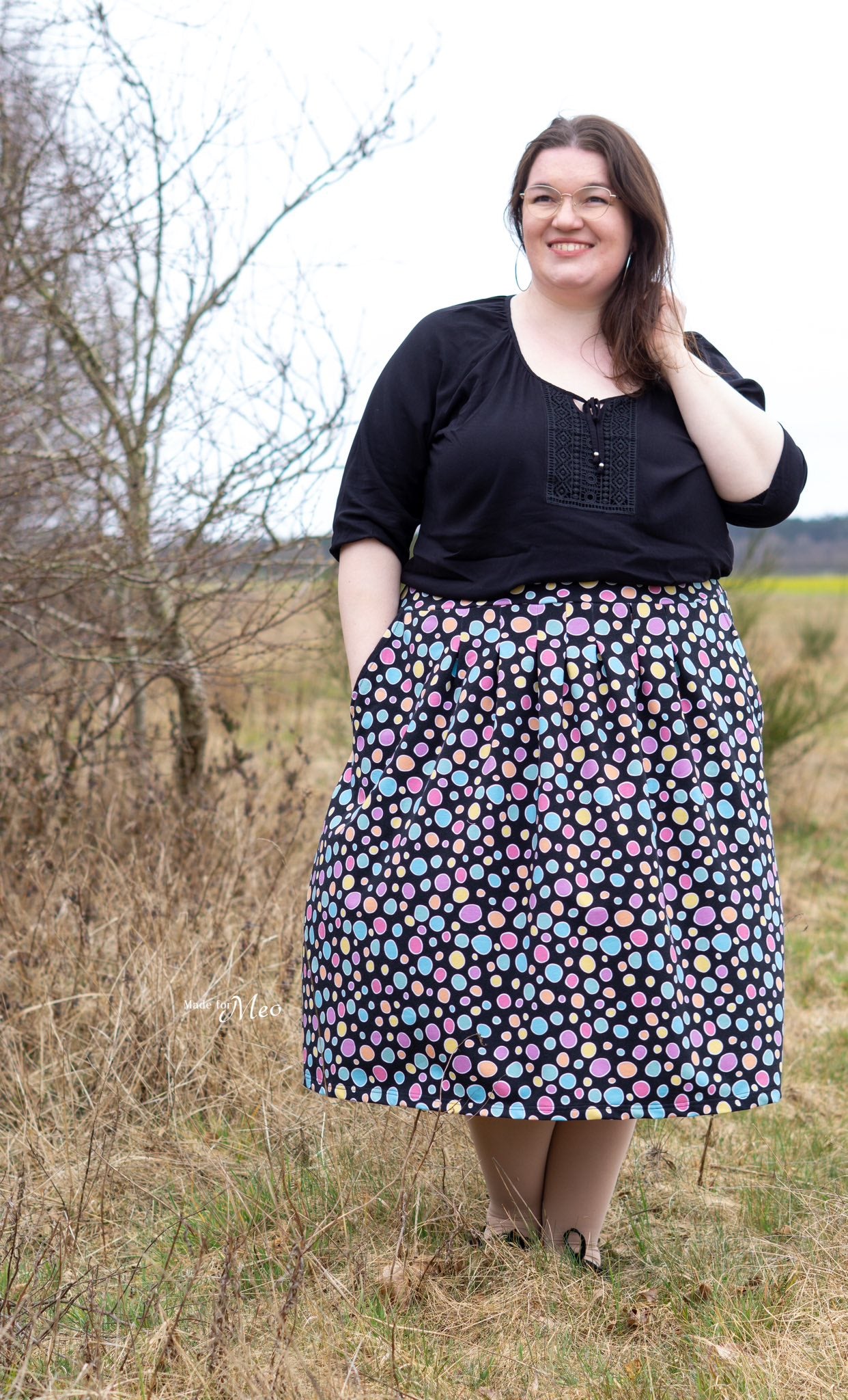 0,5m Bio-Sommersweat Unicorn Dreams Kombi Kreise dunkel