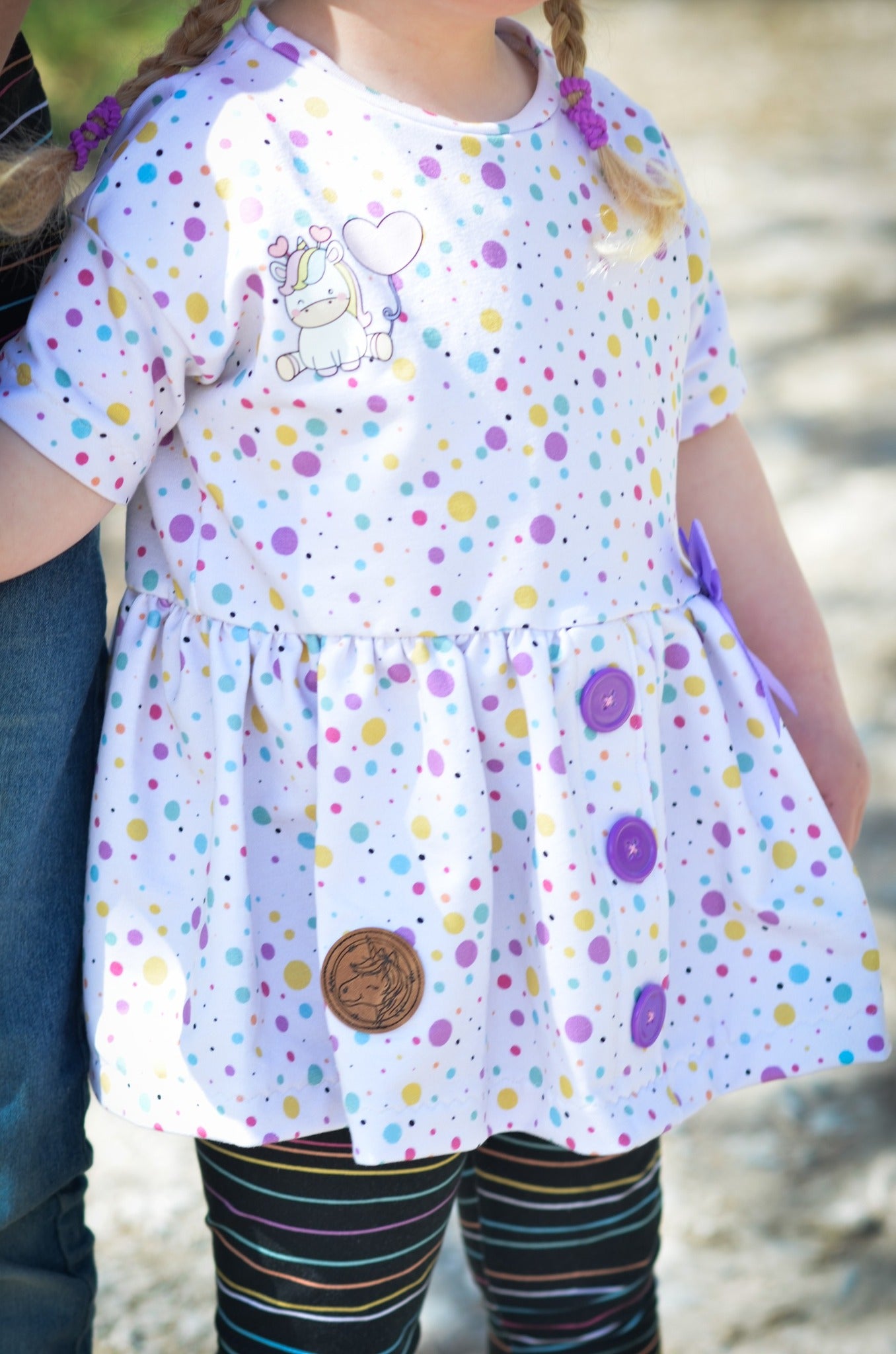 0,5m Bio-Sommersweat Unicorn Dreams Kombi Punkte hell