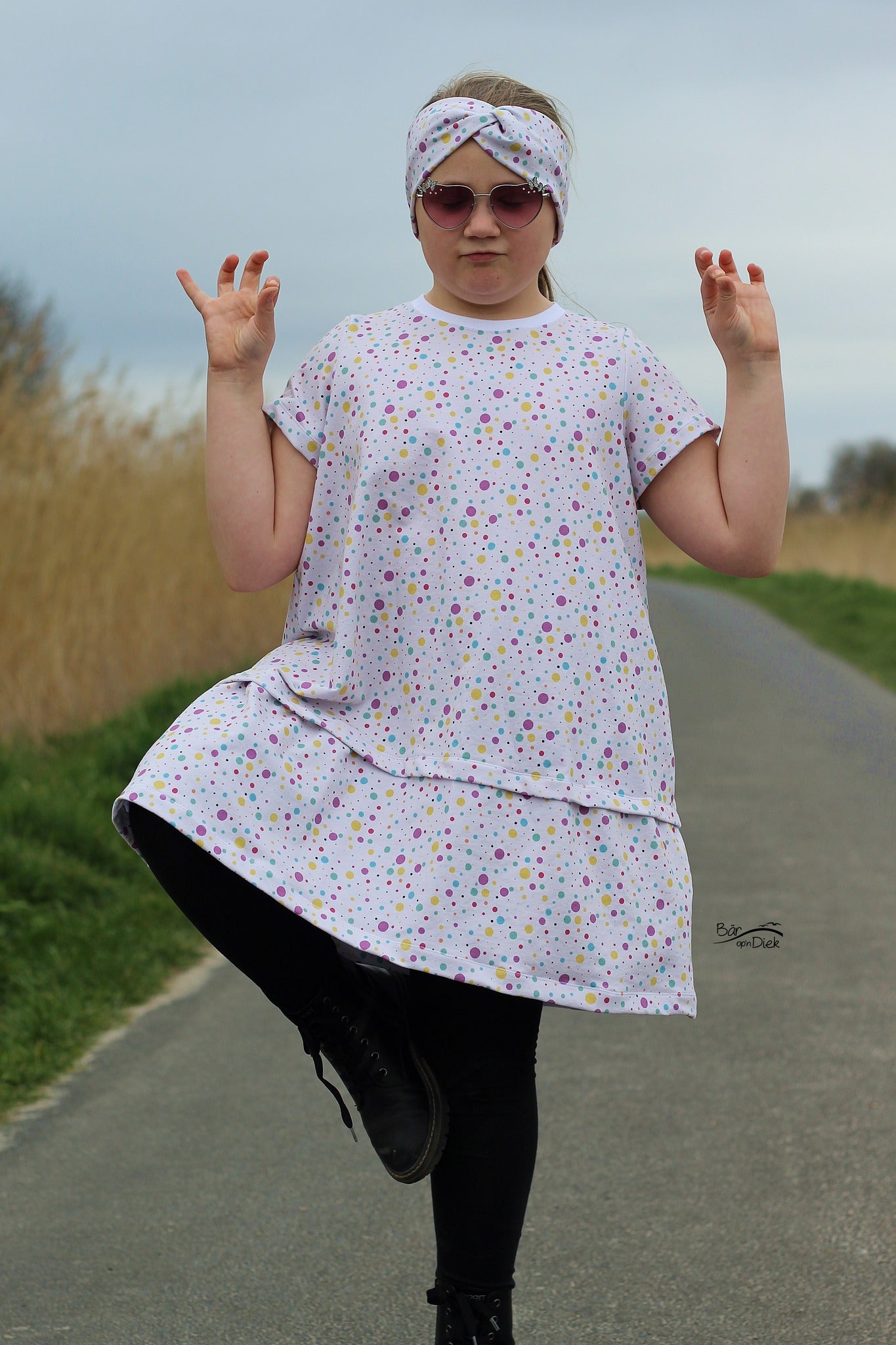 0,5m Bio-Sommersweat Unicorn Dreams Kombi Punkte hell