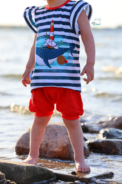 Bio-Jersey Walleuchtturm Streifen – Rapport ca. 58cm (+/- 5cm)