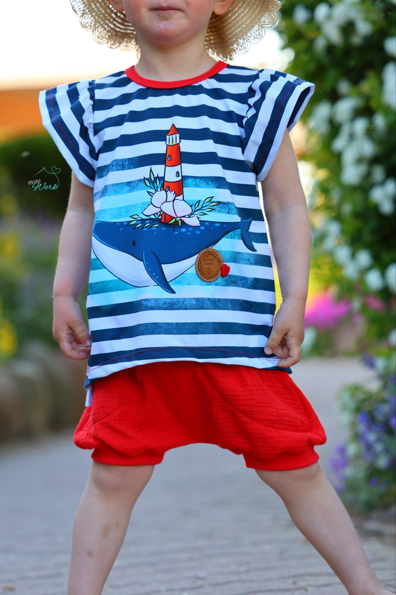 Bio-Jersey Walleuchtturm Streifen – Rapport ca. 58cm (+/- 5cm)