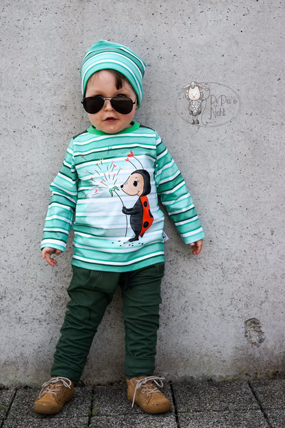 Bio-Jersey Marienkäfer grün - Rapport ca. 58cm (+/- 5cm)