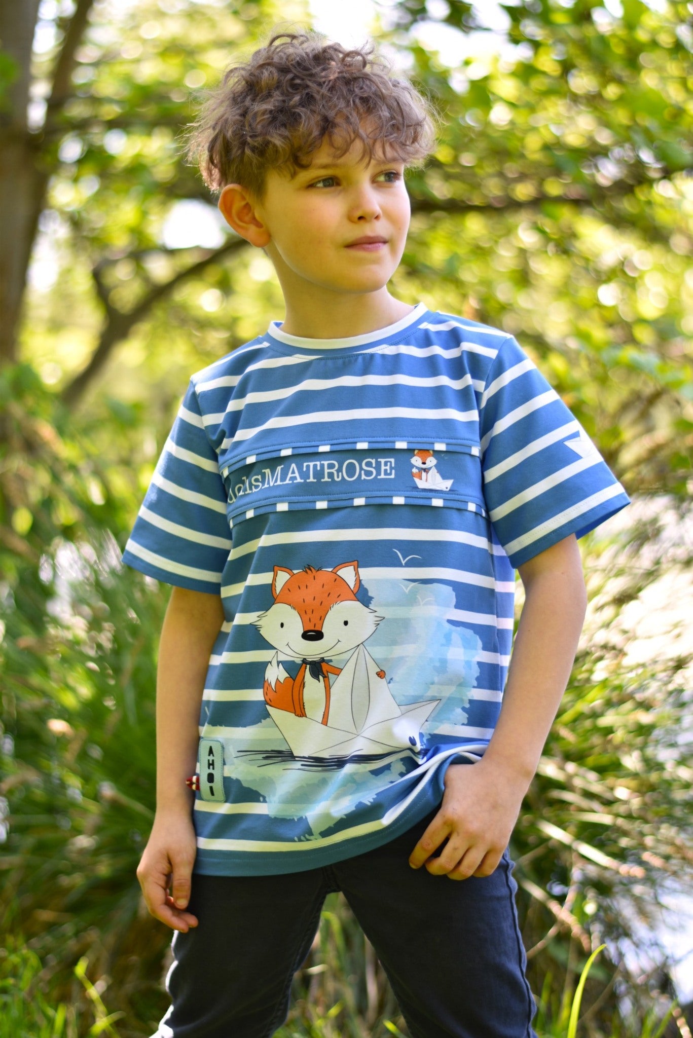 Bio-Jersey Fuchsmatrose blau – Rapport ca. 58cm (+/- 5cm)