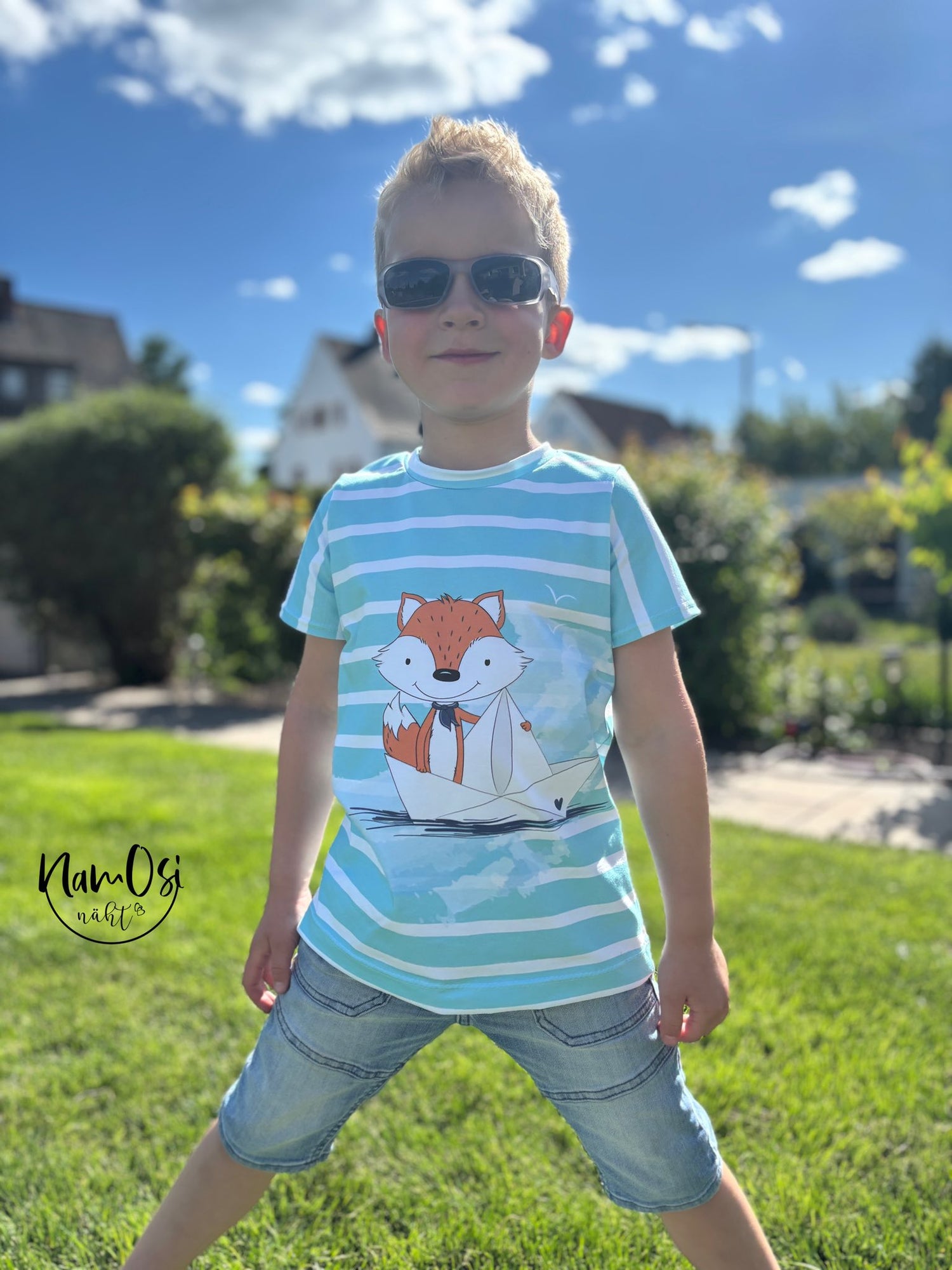 Bio-Jersey Fuchsmatrose türkis – Rapport ca. 58cm (+/- 5cm)